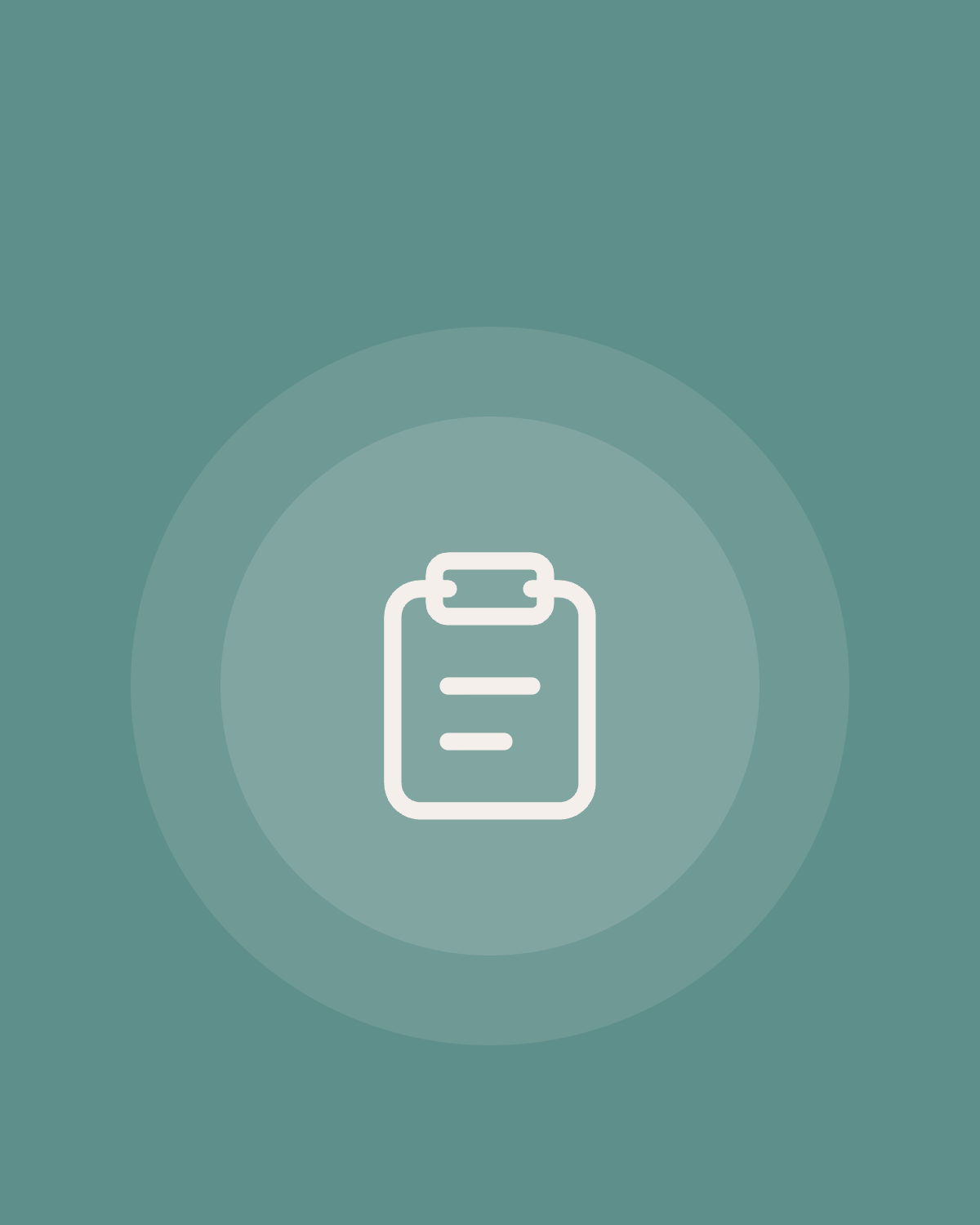 Clipboard icon on a teal arch