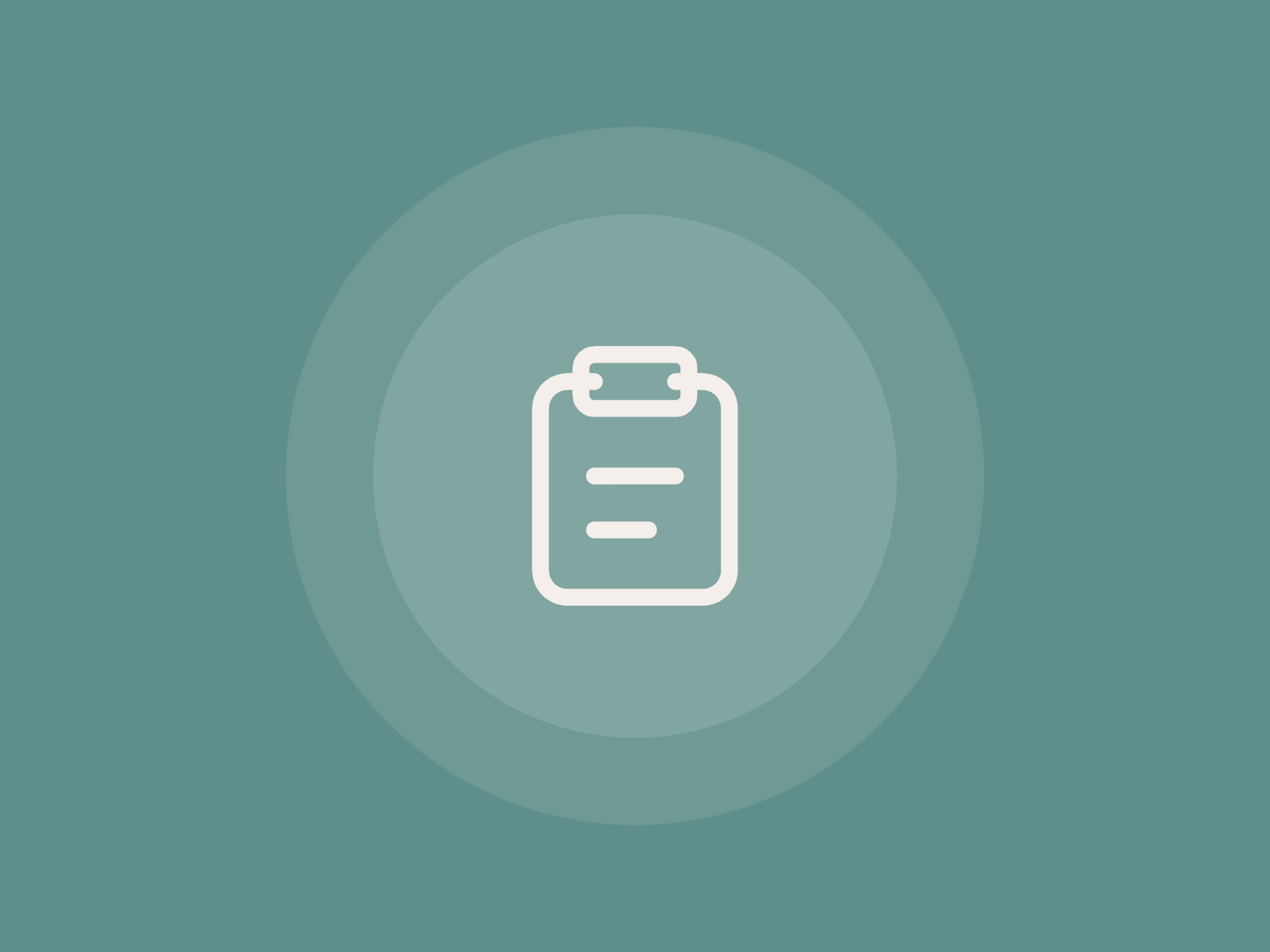Clipboard icon on teal